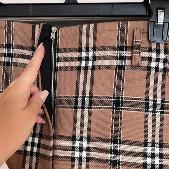 NWT Sandro Paris Sunset Tartan Plaid Camel Mini Skirt - Picture 6 of 8